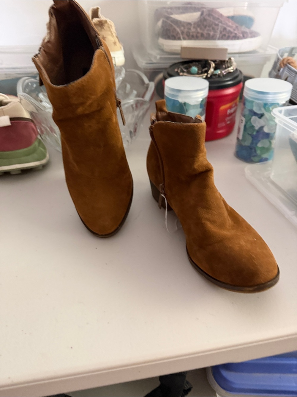 Short boots by Breckelle’s size 8.5. Inside zipper opens for easy slip on